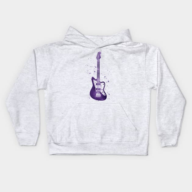 Offset Body Style Electric Guitar Universe Texture Kids Hoodie by nightsworthy